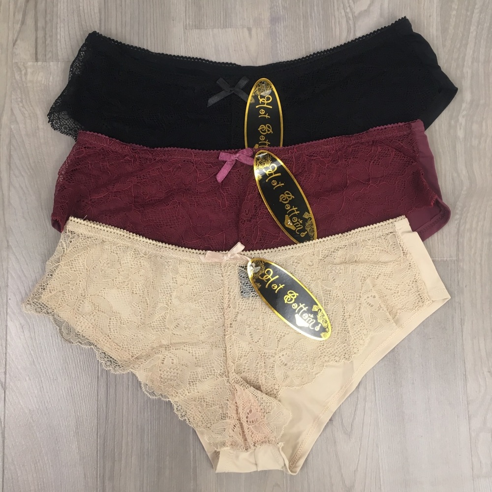 Size S-L, lot of 3 Lace front panties